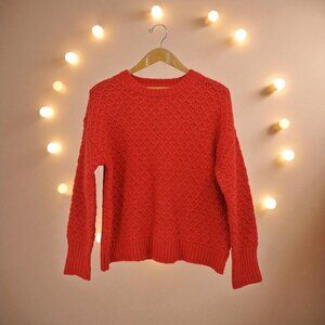 SINGLE THREAD Red Textured‎ Knit Sweater (Women’s Medium)